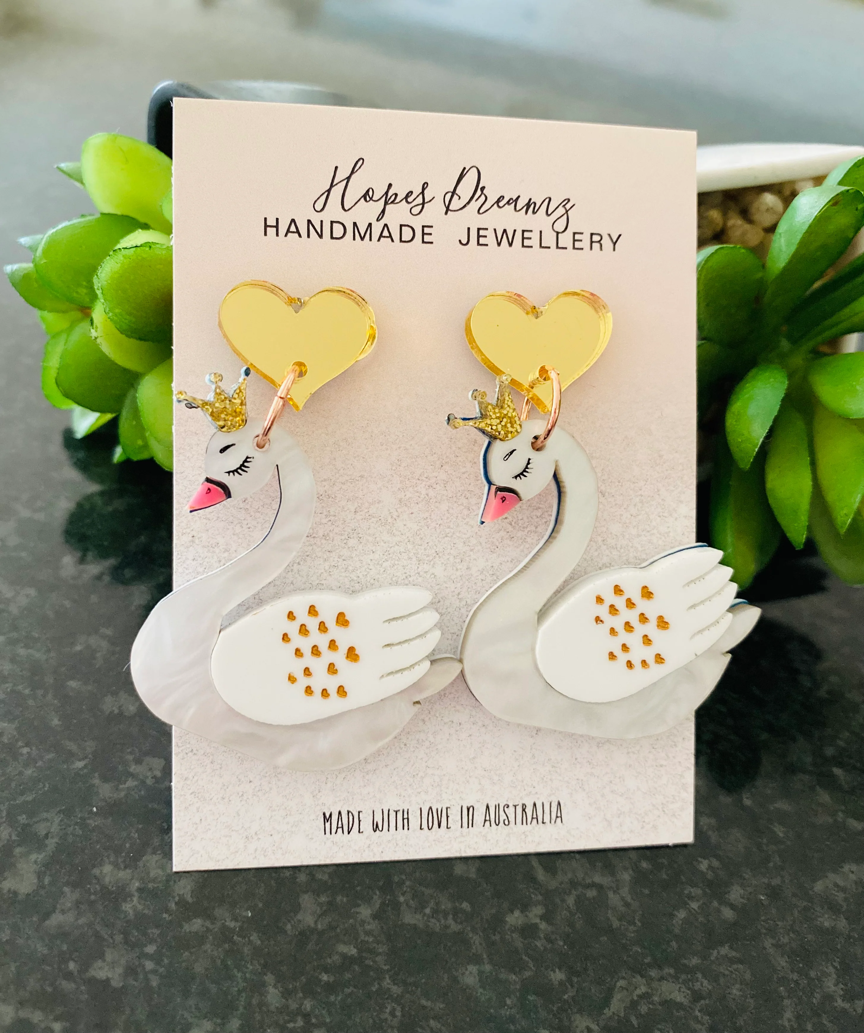 Acrylic dangly earings